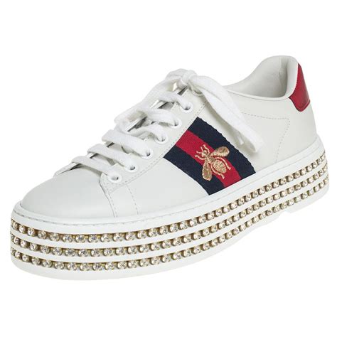 gucci crystal sneakers men|Gucci platform sneakers with crystals.